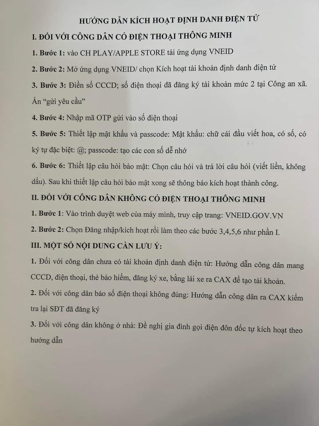 Hướng dẫn kích hoạt tài khoản định danh điện tử