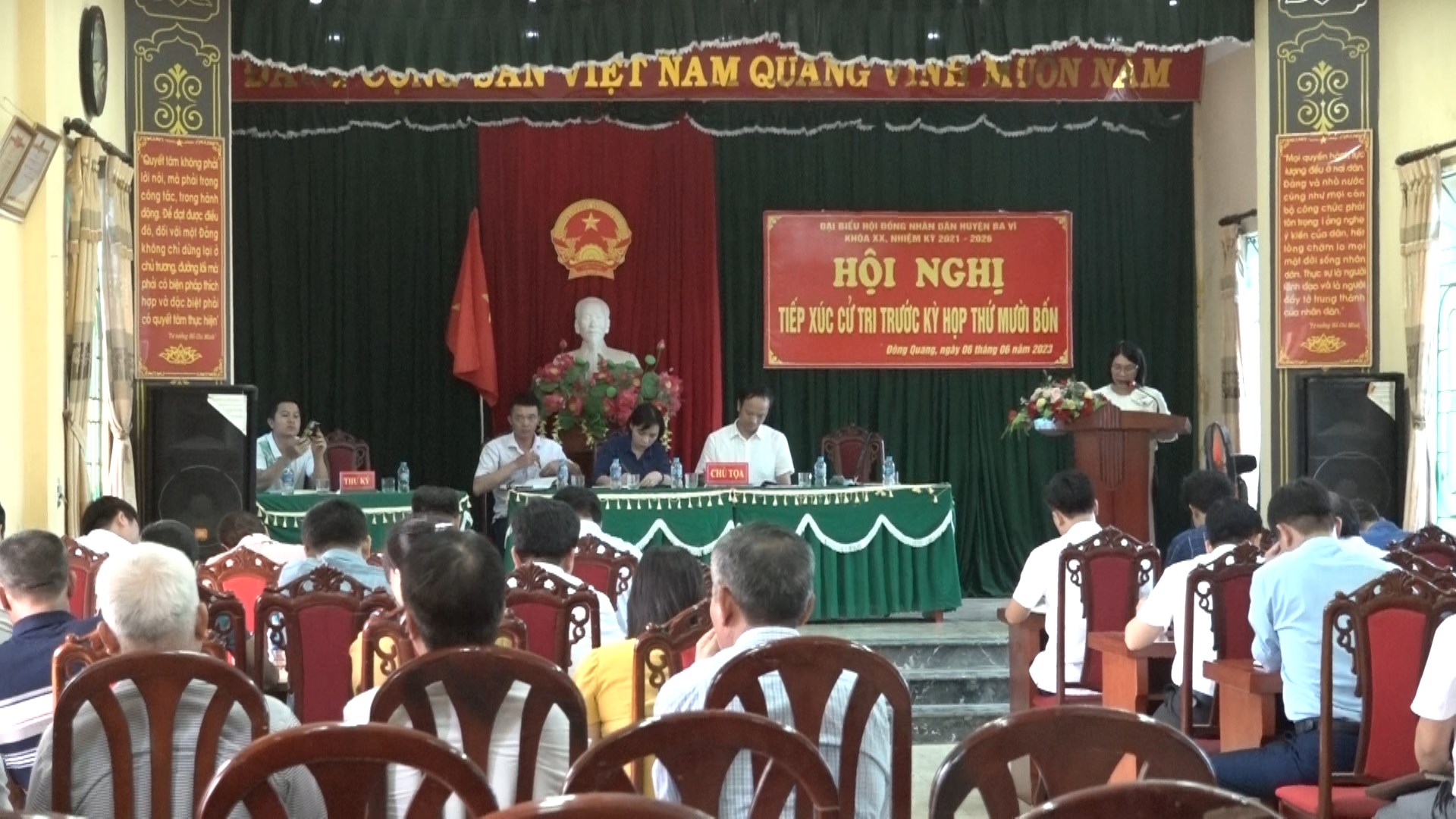 Tổ Đại biểu số 5 HĐND huyện tiếp xúc cử tri 4 xã: Đông Quang, Tiên Phong, Thụy An, Cam Thượng trước kỳ họp thứ Mười bốn HĐND huyện